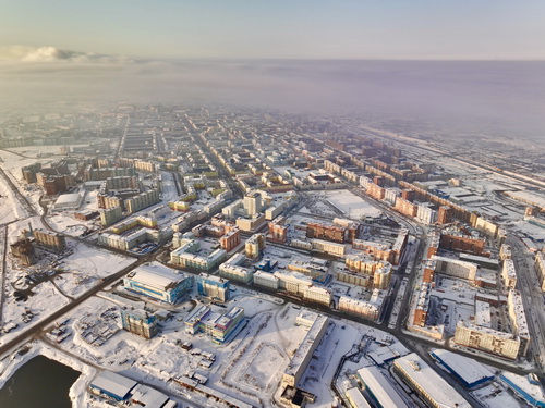 Норильск зимой. Вид сверху